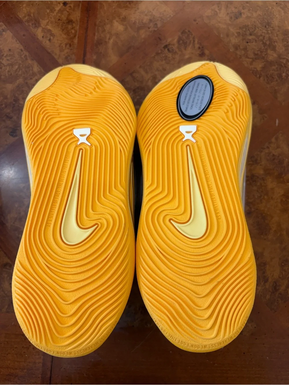 Nike Yellow, Gold and White A’One Low-Top Athletic Sneakers
